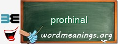 WordMeaning blackboard for prorhinal